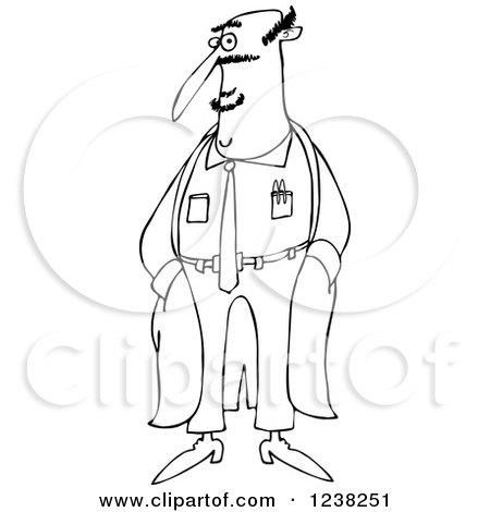 Clipart of a Black and White Male Doctor Standing in a Lab Coat - Royalty Free Vector Illustration by djart