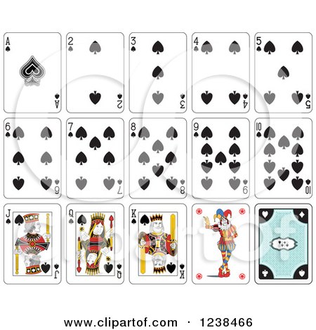 Clipart of Spade Playing Cards - Royalty Free Vector Illustration by Frisko