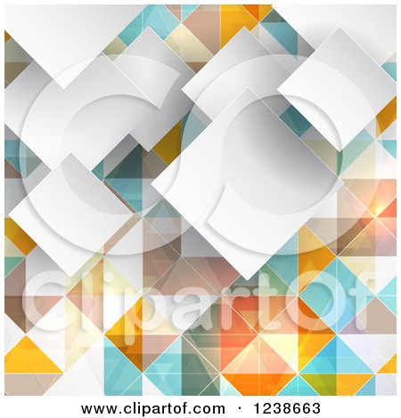 Clipart of a Colorful Geometric Diamond Background - Royalty Free Vector Illustration by KJ Pargeter