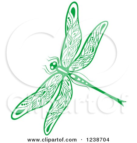 Clipart of a Green Dragonfly - Royalty Free Vector Illustration by Vector Tradition SM