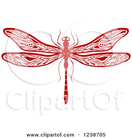 Clipart of a Red Dragonfly - Royalty Free Vector Illustration by Vector Tradition SM