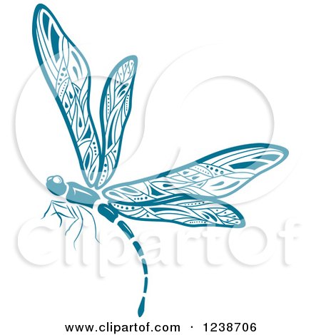 Clipart of a Blue Dragonfly - Royalty Free Vector Illustration by Vector Tradition SM