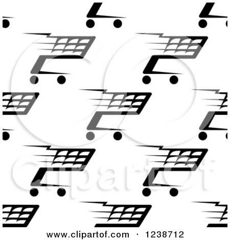 Clipart of a Background Pattern Background of Shopping Carts - Royalty Free Vector Illustration by Vector Tradition SM