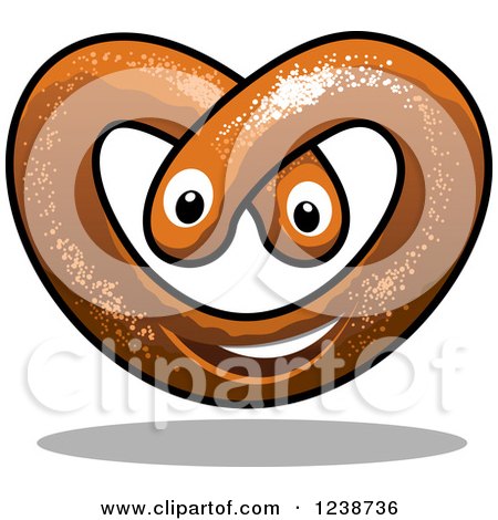 Clipart of a Happy Soft Pretzel - Royalty Free Vector Illustration by Vector Tradition SM