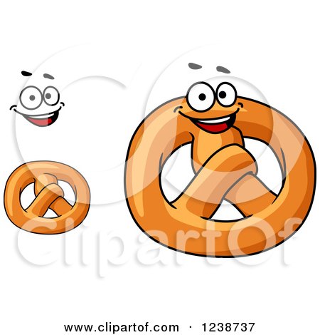 Clipart of a Happy Soft Pretzel - Royalty Free Vector Illustration by Vector Tradition SM
