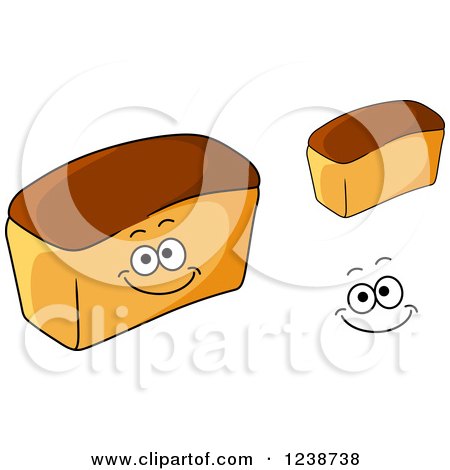 Clipart of a Happy Fresh Bread Loaf Character - Royalty Free Vector Illustration by Vector Tradition SM