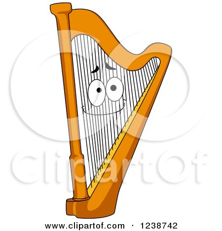 Clipart of a Happy Harp - Royalty Free Vector Illustration by Vector Tradition SM