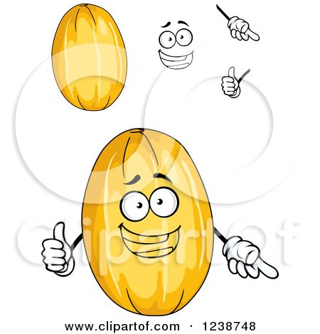 Clipart of a Happy Melon Character - Royalty Free Vector Illustration by Vector Tradition SM