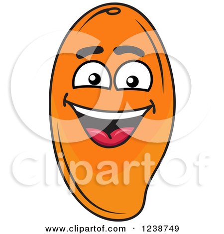 Clipart of a Happy Smiling Mango Character - Royalty Free Vector Illustration by Vector Tradition SM