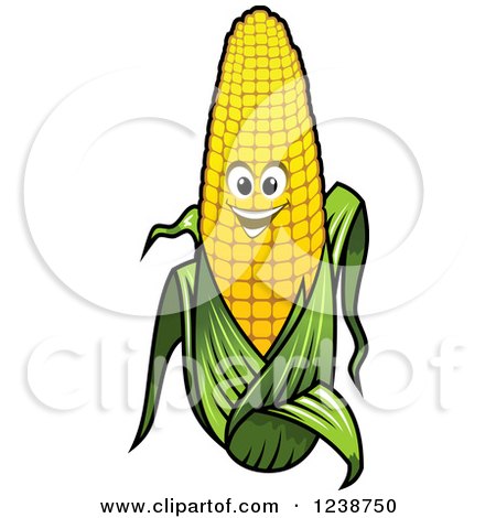 Clipart of a Happy Corn on the Cob - Royalty Free Vector Illustration by Vector Tradition SM