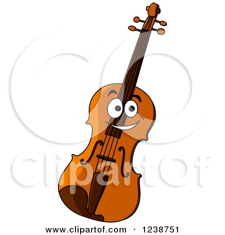 Clipart of a Happy Violin Character - Royalty Free Vector Illustration by Vector Tradition SM