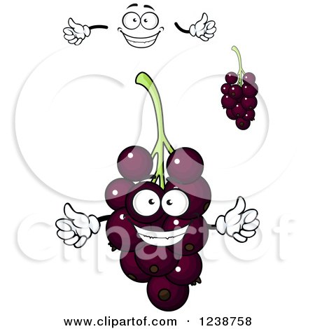 Clipart of a Purple Currant Mascot - Royalty Free Vector Illustration by Vector Tradition SM