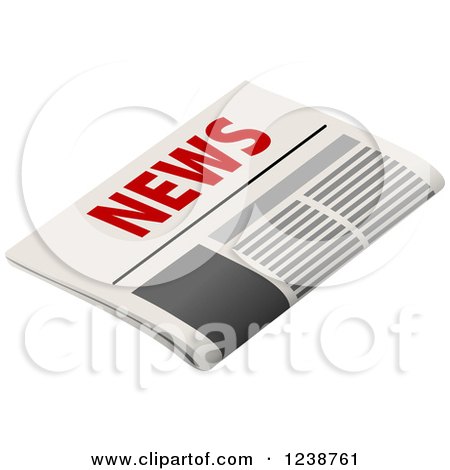 Clipart of a Newspaper with Red Text - Royalty Free Vector Illustration by Vector Tradition SM