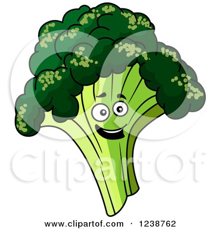 Clipart of a Happy Broccoli Character - Royalty Free Vector Illustration by Vector Tradition SM