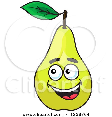 Clipart of a Happy Pear - Royalty Free Vector Illustration by Vector Tradition SM