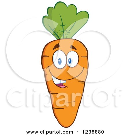Clipart of a Happy Orange Carrot - Royalty Free Vector Illustration by Hit Toon