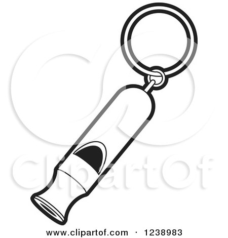 Clipart of a Black and White Whistle - Royalty Free Vector Illustration by Lal Perera