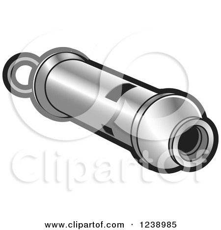 Clipart of a Silver Whistle - Royalty Free Vector Illustration by Lal Perera