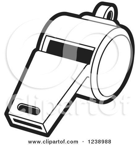 Clipart of a Black and White Whistle 3 - Royalty Free Vector Illustration by Lal Perera