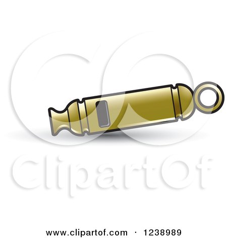 Clipart of a Gold Whistle - Royalty Free Vector Illustration by Lal Perera