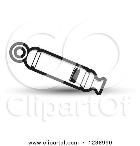 Clipart of a Black White and Gray Whistle 2 - Royalty Free Vector Illustration by Lal Perera