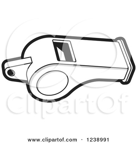 Clipart of a Black White and Gray Whistle - Royalty Free Vector Illustration by Lal Perera
