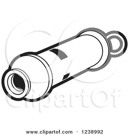 Clipart of a Black and White Whistle 2 - Royalty Free Vector Illustration by Lal Perera