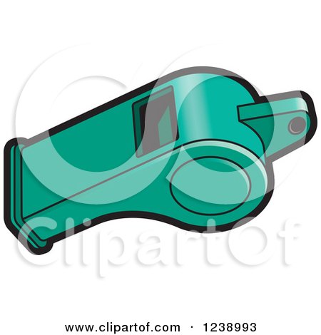 Clipart of a Turquoise Whistle - Royalty Free Vector Illustration by Lal Perera
