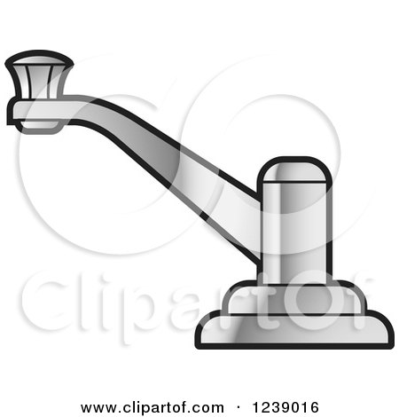 Clipart of a Silver Faucet - Royalty Free Vector Illustration by Lal Perera