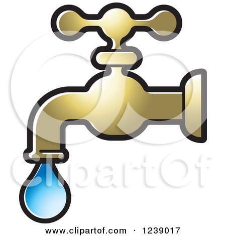 Clipart Of A Dripping Tap Water Faucet Icon 1 - Royalty Free Vector  Illustration by Lal Perera #1117468