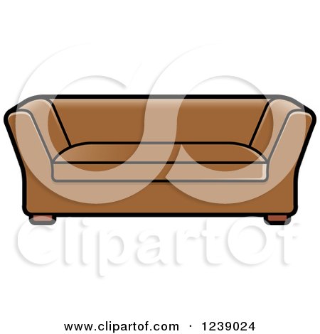 Clipart of a Brown Sofa - Royalty Free Vector Illustration by Lal Perera