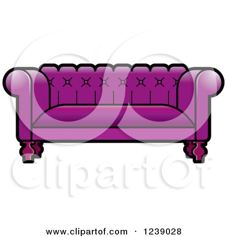 Clipart of a Purple Sofa - Royalty Free Vector Illustration by Lal Perera