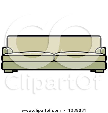 Clipart of a Green Sofa - Royalty Free Vector Illustration by Lal Perera