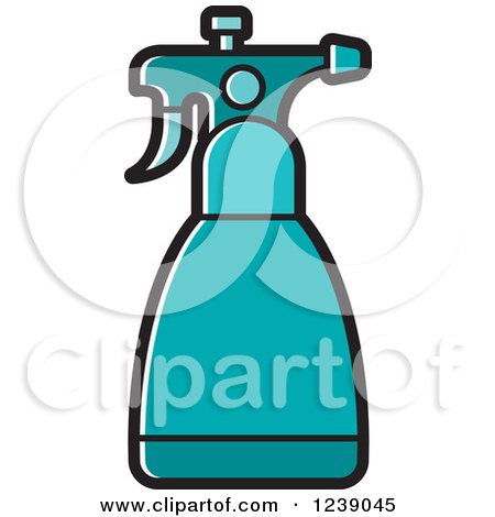 Clipart of a Turquoise Spray Bottle - Royalty Free Vector Illustration by Lal Perera