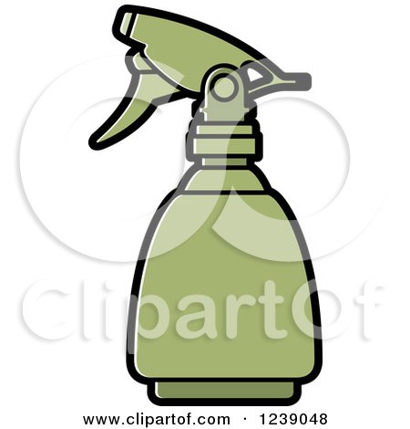 Clipart of a Green Spray Bottle - Royalty Free Vector Illustration by Lal Perera