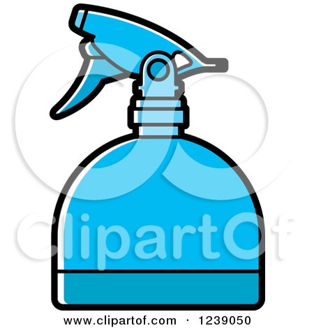 Clipart of a Blue Spray Bottle - Royalty Free Vector Illustration by Lal Perera