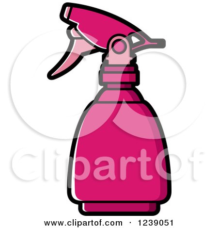 Clipart of a Pink Spray Bottle - Royalty Free Vector Illustration by Lal Perera