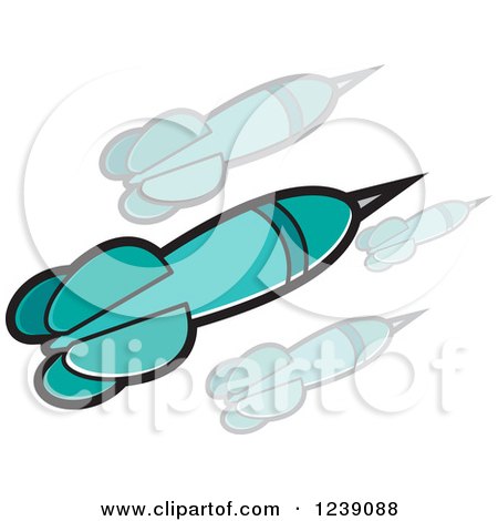 Clipart of Turquoise Flying Darts - Royalty Free Vector Illustration by Lal Perera