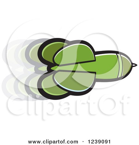 Clipart of a Green Flying Dart - Royalty Free Vector Illustration by Lal Perera