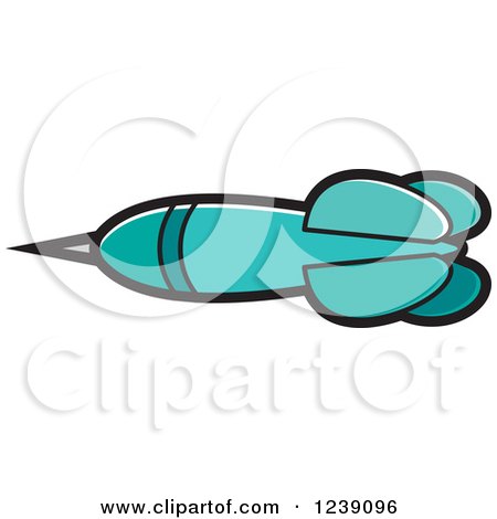 Clipart of a Turquoise Dart - Royalty Free Vector Illustration by Lal Perera