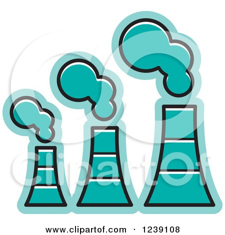 Clipart of a Turquoise Factory - Royalty Free Vector Illustration by Lal Perera