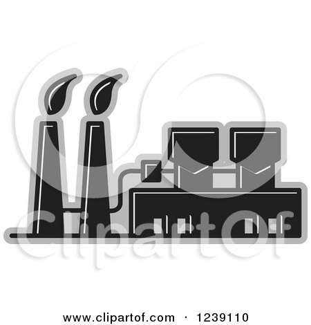 Clipart of a Black and Gray Factory - Royalty Free Vector Illustration by Lal Perera