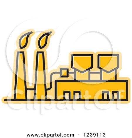 Clipart of a Yellow Factory 2 - Royalty Free Vector Illustration by Lal Perera
