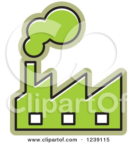 Clipart of a Green Factory - Royalty Free Vector Illustration by Lal Perera