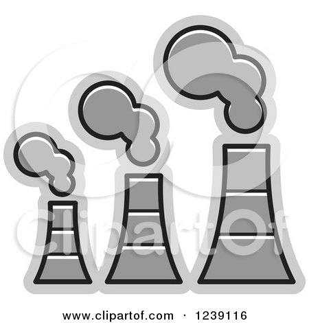 Clipart of a Gray Factory - Royalty Free Vector Illustration by Lal Perera