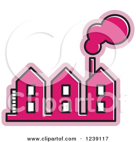 Clipart of a Pink Factory - Royalty Free Vector Illustration by Lal Perera