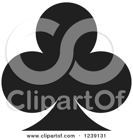 Clipart of a Black Playing Card Club - Royalty Free Vector Illustration by Lal Perera