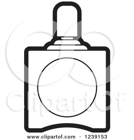 Clipart of a Black and White Perfume Bottle 3 - Royalty Free Vector Illustration by Lal Perera