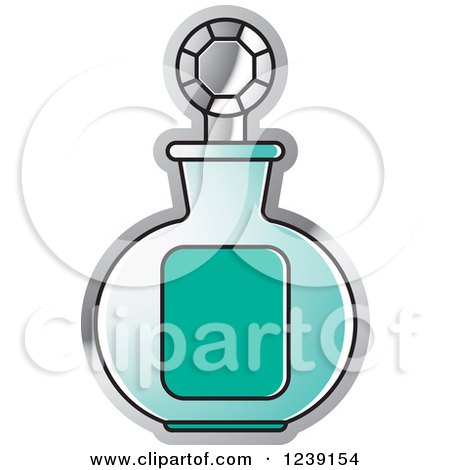 Clipart of a Turquoise Perfume Bottle - Royalty Free Vector Illustration by Lal Perera
