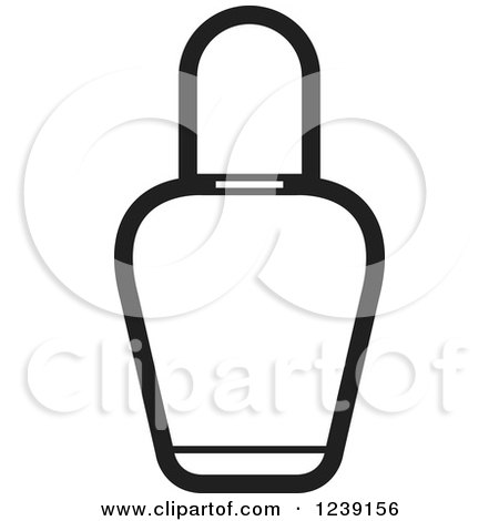 Clipart of a Black and White Perfume Bottle 5 - Royalty Free Vector Illustration by Lal Perera